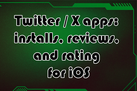 text: Twitter / X apps installs, reviews, and rating for iOS